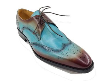 Carrucci Shoes Two Tone Wingtip Blucher Oxford