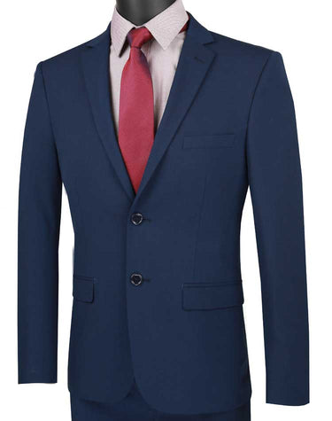Vinci Navy Ultra Slim Fit 2 Piece Suit - USDX-1