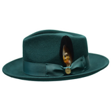 Bruno Capelo Bel-Air Crushable Wool Felt Fedora Hat in Hunter Green