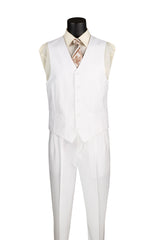 Vinci White Regular Fit 3 Piece Suit - V-3PP