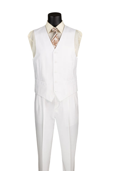 Vinci White Regular Fit 3 Piece Suit - V-3PP