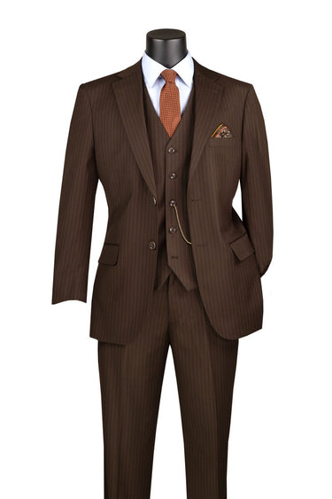 Vinci Brown Regular Fit 3 Piece Suit - V2RS-7