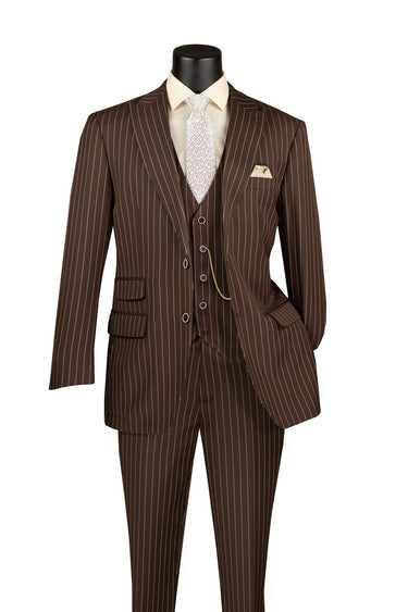 Vinci Brown Regular Fit 3 Piece Suit - V2RS-9