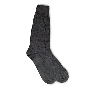 Vannucci Imperial Croco Dress Socks Mid-Calf Length in Black #color_ Black