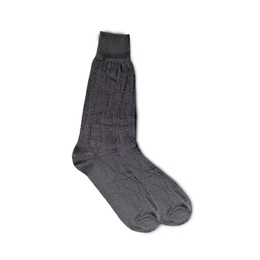 Vannucci Imperial Croco Dress Socks Mid-Calf Length in Charcoal