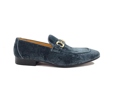 Carrucci Shoes Velvet Buckle Loafer Black Formal