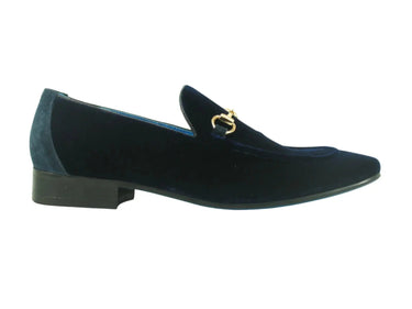 Carrucci Shoes Velvet Buckle Loafer Black Formal