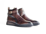 Vesper Cross Strap Buckle Boot in Chestnut