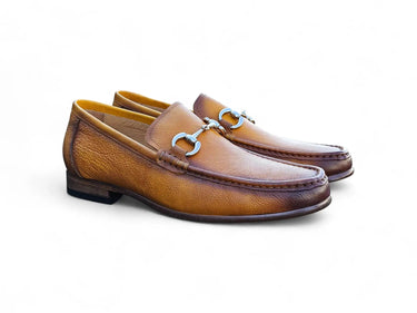 Carrucci Shoes Victor Horsebit Leather Loafer in Cognac
