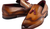 Paul Parkman Men's Wingtip Leather Tassel Loafers in Brown