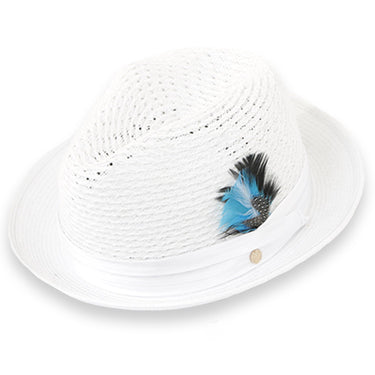 Ferrecci Castor in White Crushable Straw Fedora