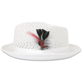 Ferrecci Castor in White Crushable Straw Fedora