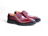 Carrucci Shoes Whole Cut Derby Lug Sole Dress Shoe in Burgundy