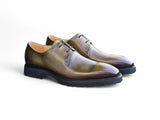 Carrucci Shoes Whole Cut Derby Lug Sole Dress Shoe in Olive