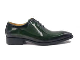 Carrucci Shoes Wholecut Patent Leather Oxford in Olive