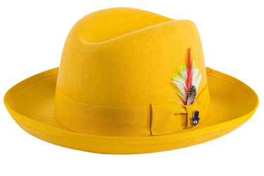 Ferrecci Godfather in Gold Australian Wool Felt Homburg
