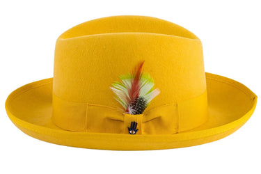 Ferrecci Godfather in Gold Australian Wool Felt Homburg