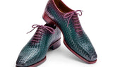 Paul Parkman Men's Woven Leather Oxfords in Green & Purple