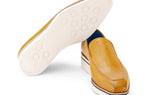 Paul Parkman Men's Smart Casual Perforated Leather Loafers in Beige