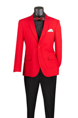 Vinci Red Slim Fit Blazer - Z-S2PP