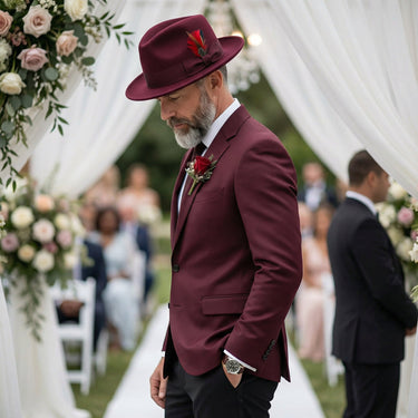 Ferrecci Crushable in Burgundy Australian Wool Fedora