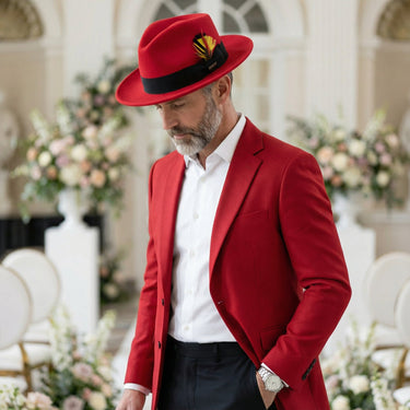 Ferrecci Crushable in Red and Black Australian Wool Fedora