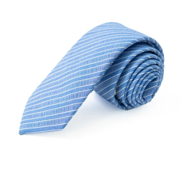 Azure Stripe Men's Tie