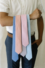 Coral Stripe Men's Tie