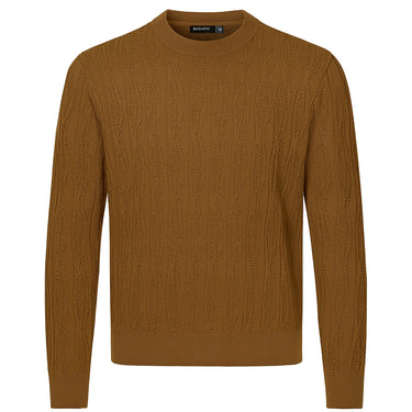 Crew Neck Knit Sweater in Camel