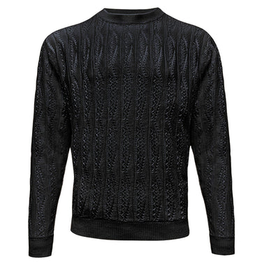 Crew Neck Knit Sweater in Black