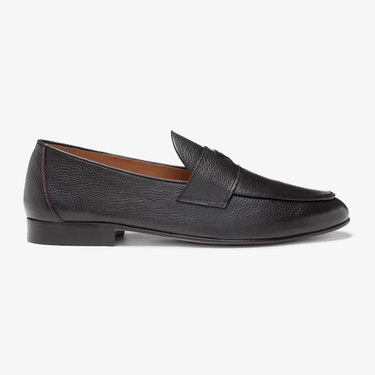 Men's Black Pebbled Leather Centesimo