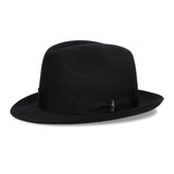 Borsalino Damiano Marengo in Black Felt Fedora Made in Italy in Black