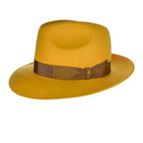 Borsalino Jer in Mustard Large Brim Marengo Felt Fedora Made in Italy in Mustard