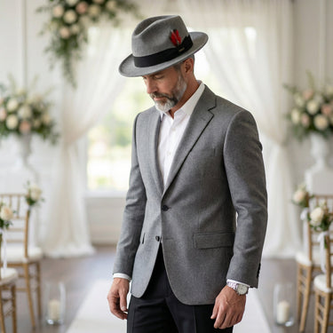 Ferrecci Crushable in Grey Melange Australian Wool Fedora