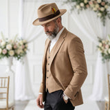 Ferrecci Crushable in Beige Melange Australian Wool Fedora