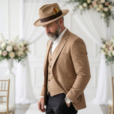 Ferrecci Crushable in Beige Melange Australian Wool Fedora