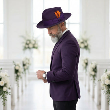 Ferrecci Crushable in Purple Australian Wool Fedora