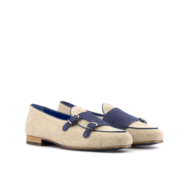 DapperFam Rialto in Ice / Navy Linen and Painted Calf