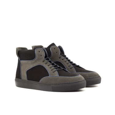 DapperFam Dante in Grey / Black Lux Suede and Kid Suede
