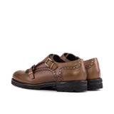 DapperFam Bianca in Burgundy / Med Brown Pebble Grain