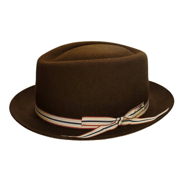 Fernandez y Roche Irving in Brown Diamond Crown Wool Fedora Made in Spain in Brown