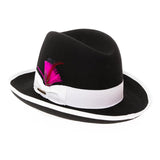 Ferrecci Godfather in Black and White Australian Wool Felt Homburg