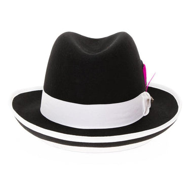 Ferrecci Godfather in Black and White Australian Wool Felt Homburg