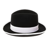 Ferrecci Godfather in Black and White Australian Wool Felt Homburg