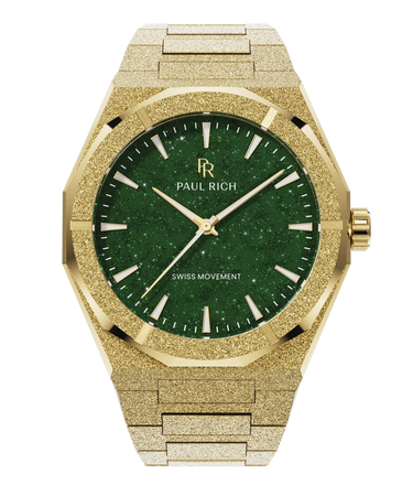 Paul Rich US Frosted Star Dust II Gold Green Watch in Quartz