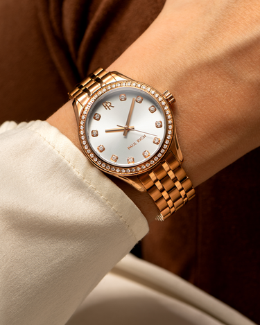 Paul Rich US Crystelle Rose Gold Silver Watch