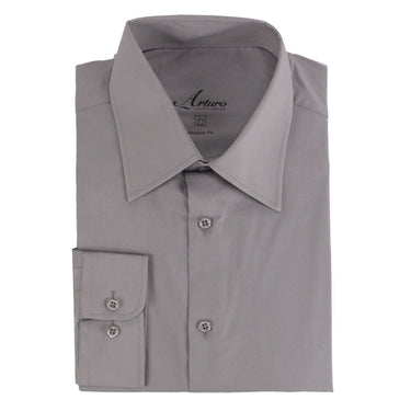 Modern Fit Dress Shirt in Grey in Grey