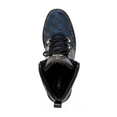Mauri O.G in Wonder Blue Mens Exotic Crocodile / Ostrich / Fabric / Calf-Skin Leather Boots