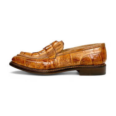 Mauri Orefici 4770/1 Crocodile / Nappa Slip-On Loafer (MA5665) - Cognac