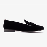 Men's Black Velvet Tassel Loafer
